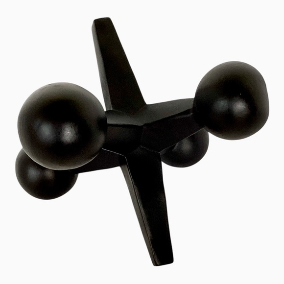 3D Jacks Sculpture Figurine Decor Black Abstract Six Sided Freestanding Design - Picture 7 of 12